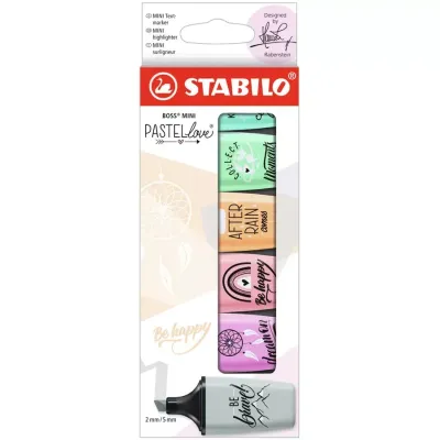 Zakreślacz STABILO boss mini 07/06-29 mix*6 pastel 2-5mm 6szt.