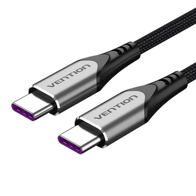 Kabel usb-c 2.0 do usb-c Vention taehg 1,5m pd 100w szary