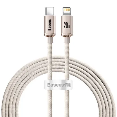 Kabel usb-c do ip Baseus crystal shine, 20w, 2m (różowy)