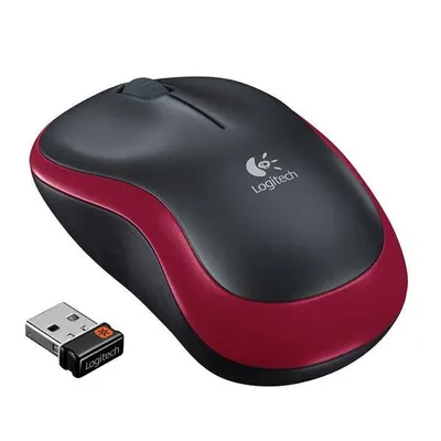 Mysz optyczna bezprzewodowa czerwona LOGITECH m185 910-002240