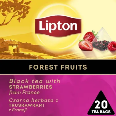 Herbata czarna owoce leśne piramidki LIPTON 20 torebek