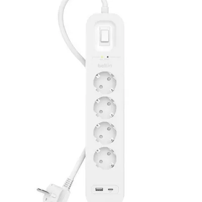 Belkin listwa przeciwprzepięciowa surgeplus 4x schuko 1xusb-a 1xusb-c 525j 2m