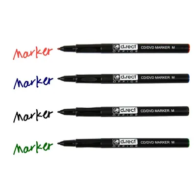 Markery cd/dvd D.RECT mix*4 1.0mm 4szt