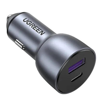 Ładowarka samochodowa UGREEN cd213 usb + usb-c, 36w (szara)