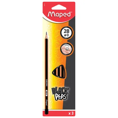 Ołówek MAPED blackpeps 2b 3 szt blister