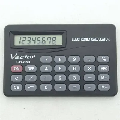 Kalkulator kieszonkowy 53x83x4mm VECTOR kav ch-853 czarny bateria lr54
