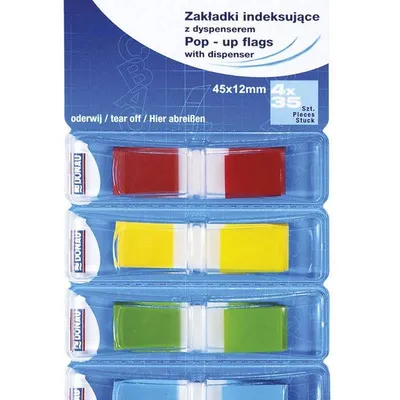 Zakładki indeksujące foliowe 12x45mm DONAU mix kolorów 4x35 szt
