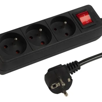 Blow przedłużacz pr-370wsp 3m 3gu 3x1,5 czarny