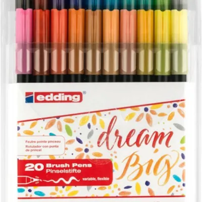 Pisaki z końcówką pędzelkową EDDING 1340 mix kolorów 1-3 mm 20szt