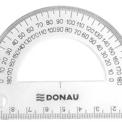 Kątomierz 180° DONAU 10cm przezroczysty