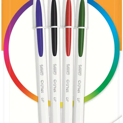 Długopis BIC cristal up 949871 mix 1.2mm biała obudowa blister 4szt