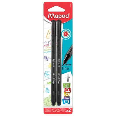 Cienkopis MAPED graph peps czarny 2 szt blister