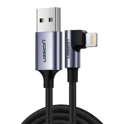 Kabel usb do lightning kątowy UGREEN us299, mfi, 1m (czarny)