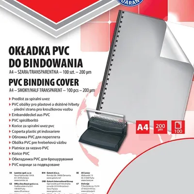 Folia do bindowania a4 OFFICE PRODUCTS przezroczysta szara 200mic 100 szt