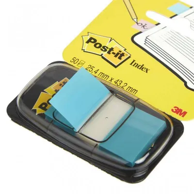 Zakładki indeksujące foliowe 25,4x43,2mm 3M post-it® 680-23 niebieskie neonowe 50szt