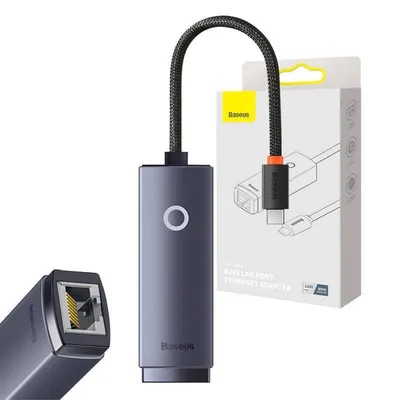 Adapter sieciowy Baseus lite series usb-c do rj45 (szary)