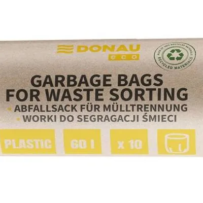Worki ldpe do segregacji DONAU ECO żółte 60l 10szt.