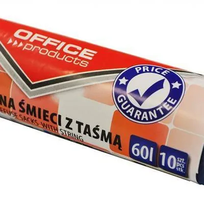 Worki na śmieci ldhd z taśmą OFFICE PRODUCTS premium niebieskie 60l 10szt.