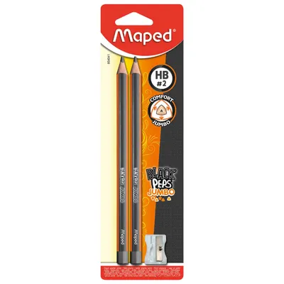 Ołówek MAPED blackpeps jumbo hb 2 szt + temperówka blister