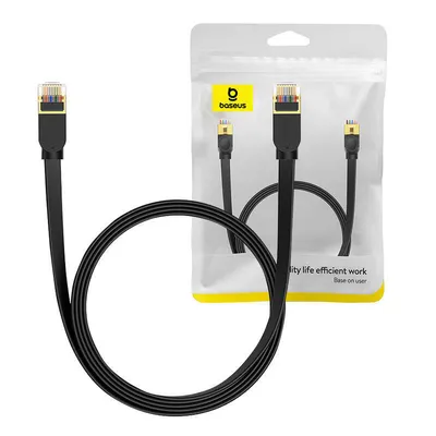 Płaski kabel sieciowy Baseus ethernet rj45, gigabit, cat.7, 2 m (czarny)
