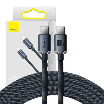 Kabel usb-c do usb-c Baseus crystal shine, 100w, 2m (czarny)