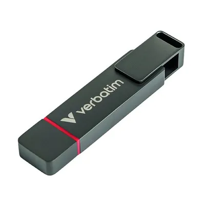 Verbatim usb flash disk, usb c a usb 3.2 gen 1, 1000gb, dual quickstick, szary, 32043, usb c, z oczkiem na brelok