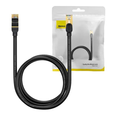 Kabel sieciowy Baseus ethernet rj45, 10gbps, 1.5m (czarny)