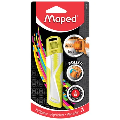 Zakreślacz MAPED roller fluo peps żółty blister