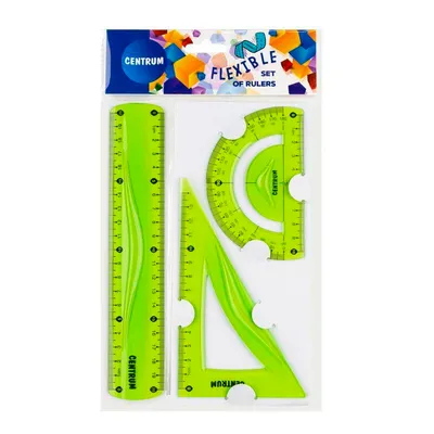 Komplet geometryczny linijka 20cm ekierka CENTRUM flexible 86917 kątomierz z linijką