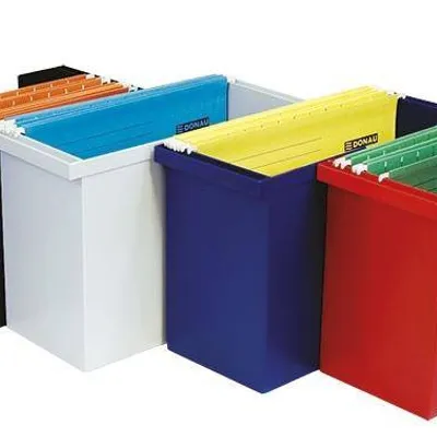 Pudło archiwizacyjne 330x260x160mm DONAU z 5 teczkami czarny plastik
