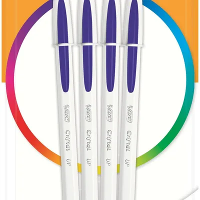 Długopis BIC cristal up 949875 niebieski 1.2mm biała obudowa blister 4szt