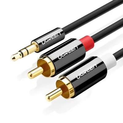 Ugreen av116 przewód 3,5mm jack do 2rca (cinch) 2m (czarny)