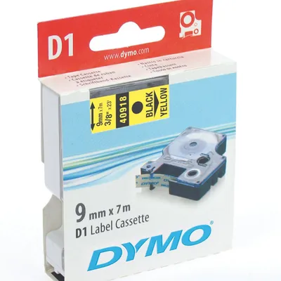Tasiemka oryginalna kolor nadruku: czarny/kolor tła: żółte DYMO s0720730/40918 9mm x 7 m