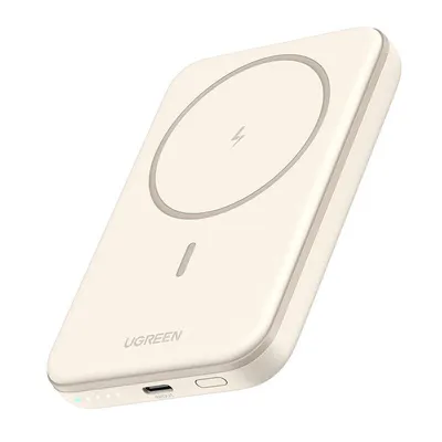Powerbank magnetyczny 5000mah UGREEN pb560, usb-c, 15w (beżowy)