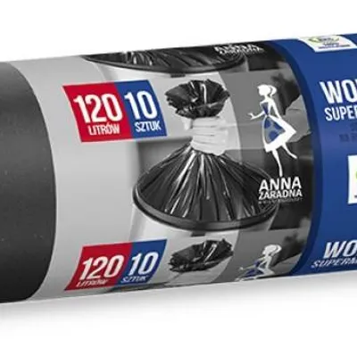 Worki na śmieci supermocne ANNA ZARADNA czarne 120l 10szt