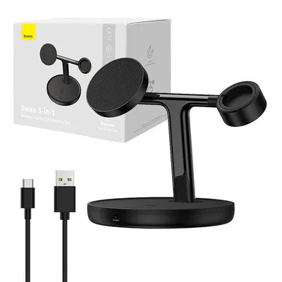 Ładowarka indukcyjna Baseus stojak 3w1 15w magsafe ( czarna )