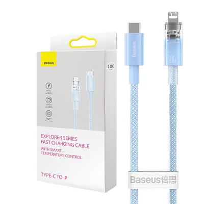 Kabel szybko ładujący Baseus usb-c do lightning explorer series 1m, 20w (niebieski)