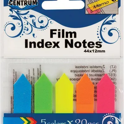 Zakładki indeksujące foliowe 45x12mm CENTRUM 83506 neon*5 20szt