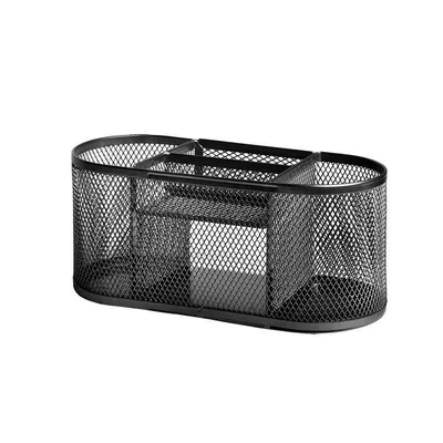Przybornik na biurko FOROFIS 91332 czarny metalowy