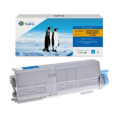 G&g kompatybilny toner z 46490607, cyan, 6000s, nt-coc532xxc, dla oki c532dn, c542dn, mc563dn, mc573dn, n