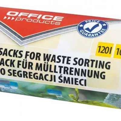 Worki na śmieci ldpe OFFICE PRODUCTS żółte 120l 10szt.
