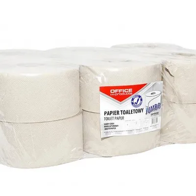 Papier toaletowy jednowarstwowy makulaturowy OFFICE PRODUCTS jumbo szary 120m 12szt.