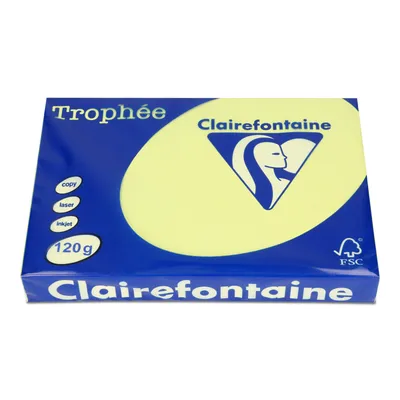 Papier ksero kolor a4 TROPHEE żółty 120g 250 ark