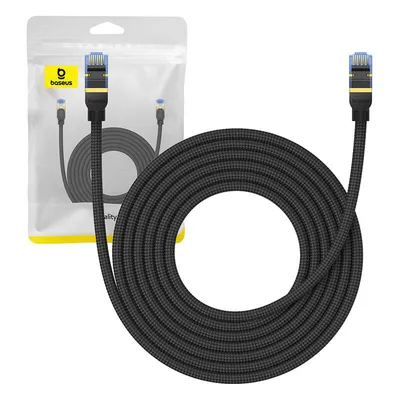 Kabel sieciowy w oplocie kat. 7 Baseus ethernet rj45, 10gbps, 5m (czarny)