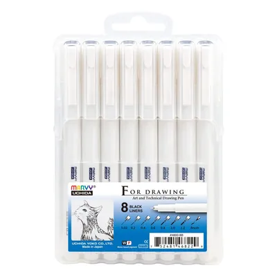 Cienkopis kreślarski UCHIDA 4600-8b 8szt