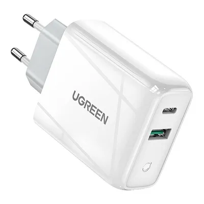 Ładowarka sieciowa UGREEN cd170, usb + usb-c, 36w (biała)