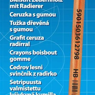 Ołówek ostrzony z gumką DONAU naturalny hb