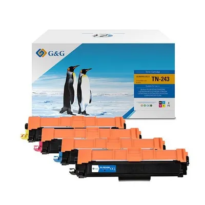 G&g kompatybilny toner z tn243cmyk, cmyk, 1000s, nt-pb243bk/c/m/y-4, dla brother dcp-l3500, mfc-l3730, mfc-l3740, mfc-l3750, n