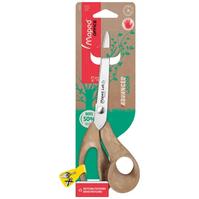 Nożyczki MAPED advanced wood 21 cm dla leworęcznych blister kartonowy