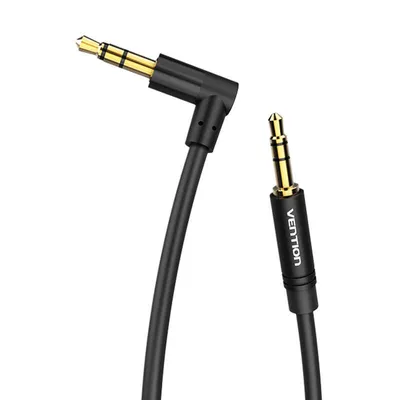 Kabel audio aux 3,5mm do kątowy 90° 3,5mm Vention bakbf-t 1m czarny